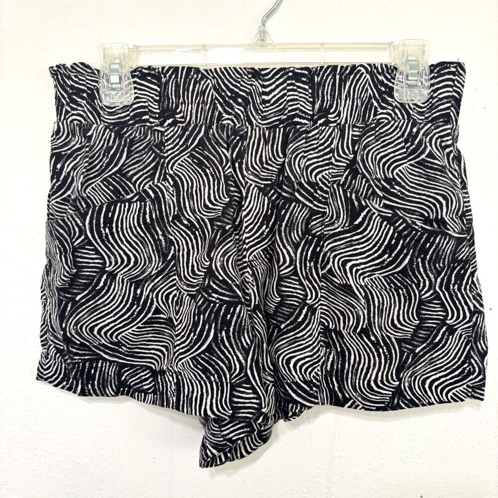 Womens High Waist Linen Blend Paperbag Shorts Small Coastal Capsule